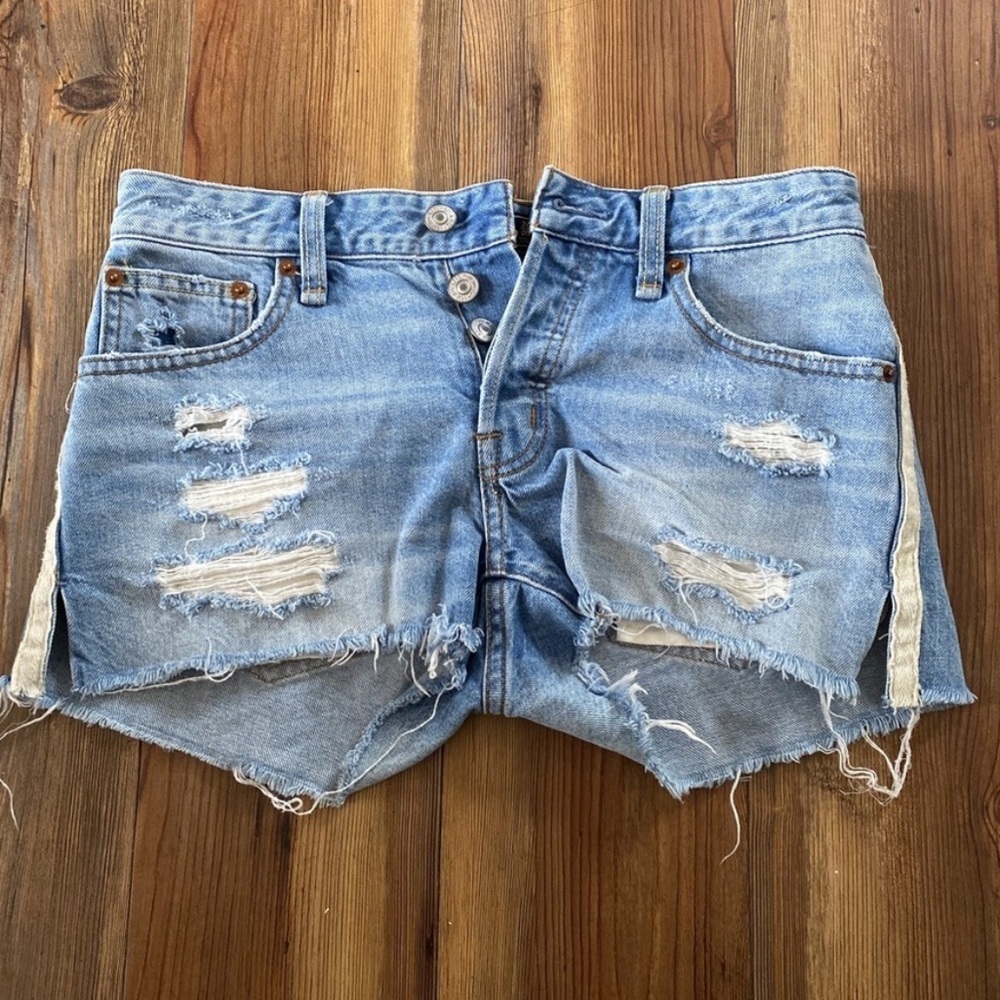 Abercrombie & Fitch Ripped Denim Shorts